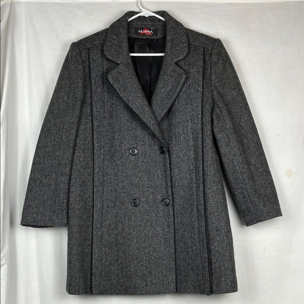 Vintage Union Made Alorna Double Breasted Wool Blend Pea Coat
